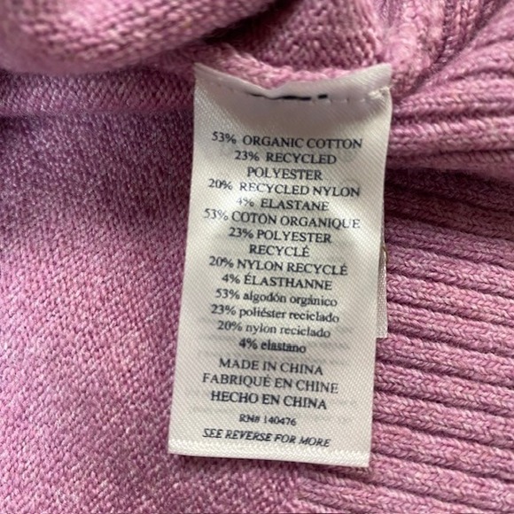 Faherty Womens Cardigan Sweater Size L Purple Knit V Neck Organic Cotton Blend‎ - Picture 7 of 7